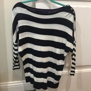 Navy and cream striped sweater